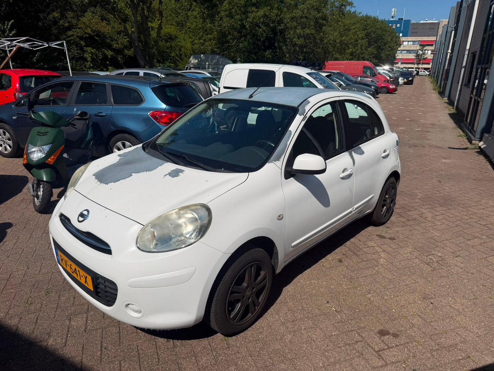 Nissan Micra 1.2 2011 Wit airco 5 deurs, Voorwielaandrijving, Stof, 948 kg, 1198 cc