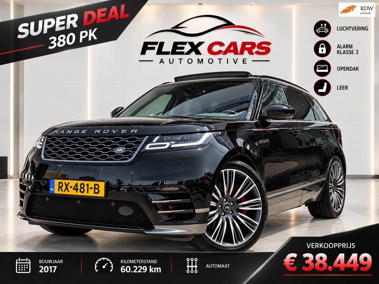 Land Rover Range Rover Velar 3.0 V6 SC AWD R-Dynamic P380|Lu, Dealer onderhouden, Gebruikt, 2995 cc, Bedrijf
