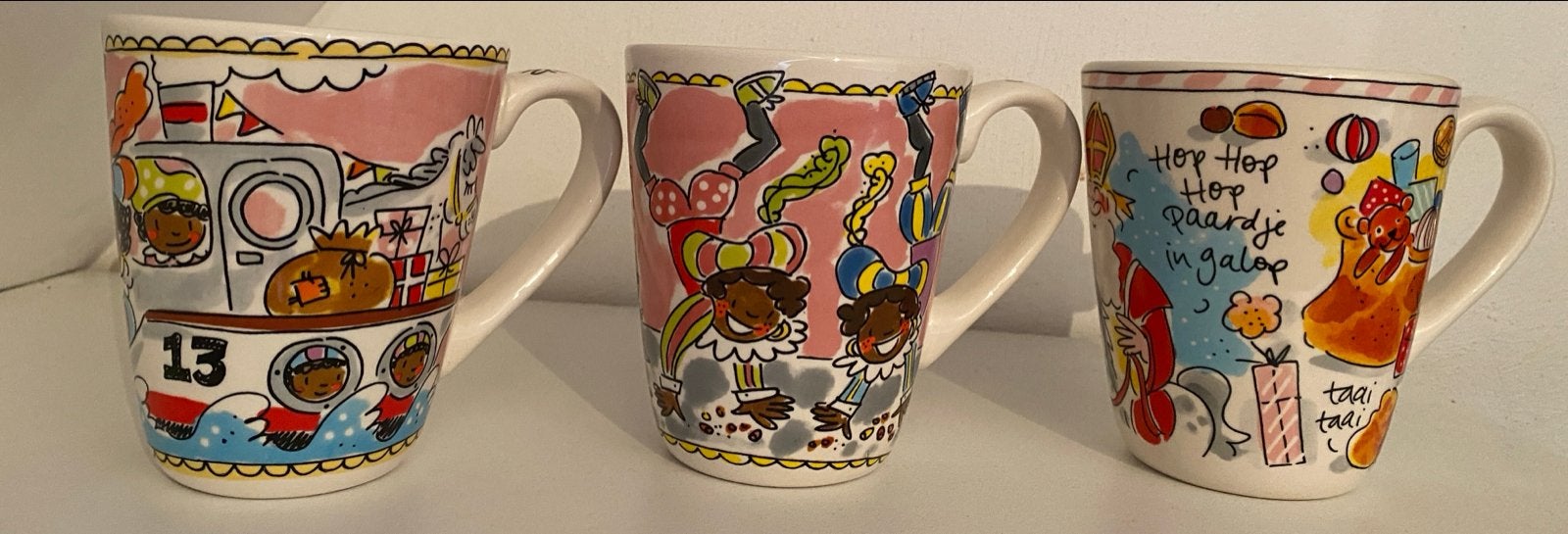 Set van 3 Blond Amsterdam Sinterklaas Mokken - Puntgaaf, Meerkleurig, Overige stijlen, Nieuw, Ophalen of Verzenden