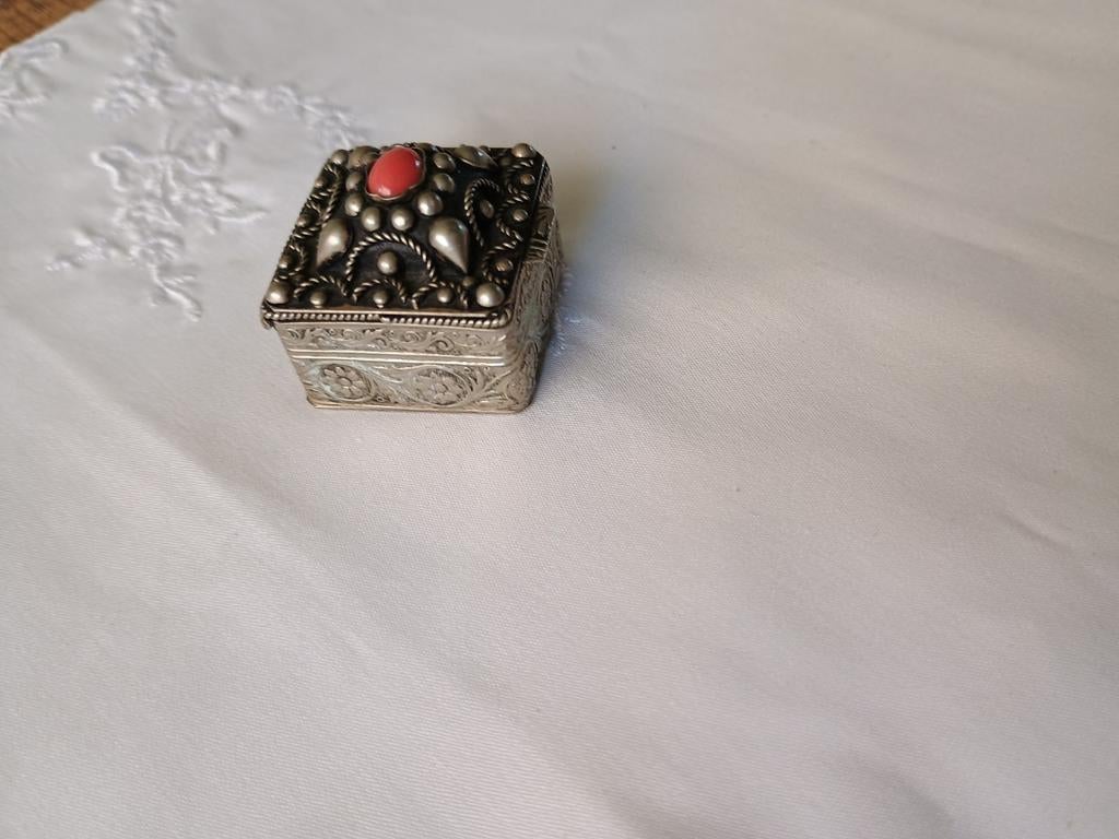 Oud brocant sieraden doosje, Antiek en Kunst, Curiosa en Brocante, Ophalen of Verzenden
