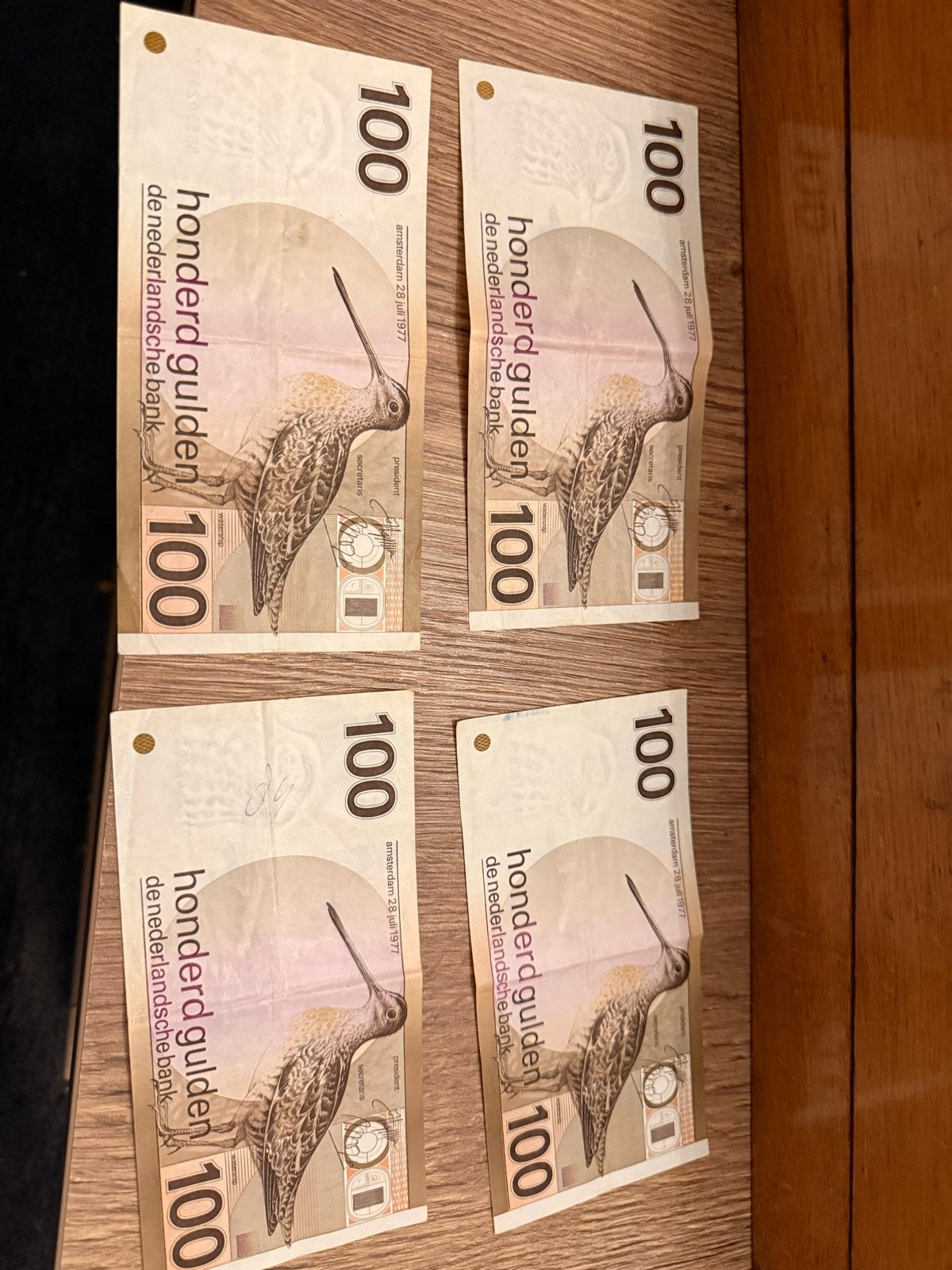 4x 100 Gulden Biljetten - Snip (1977), Ophalen, 100 gulden, Setje
