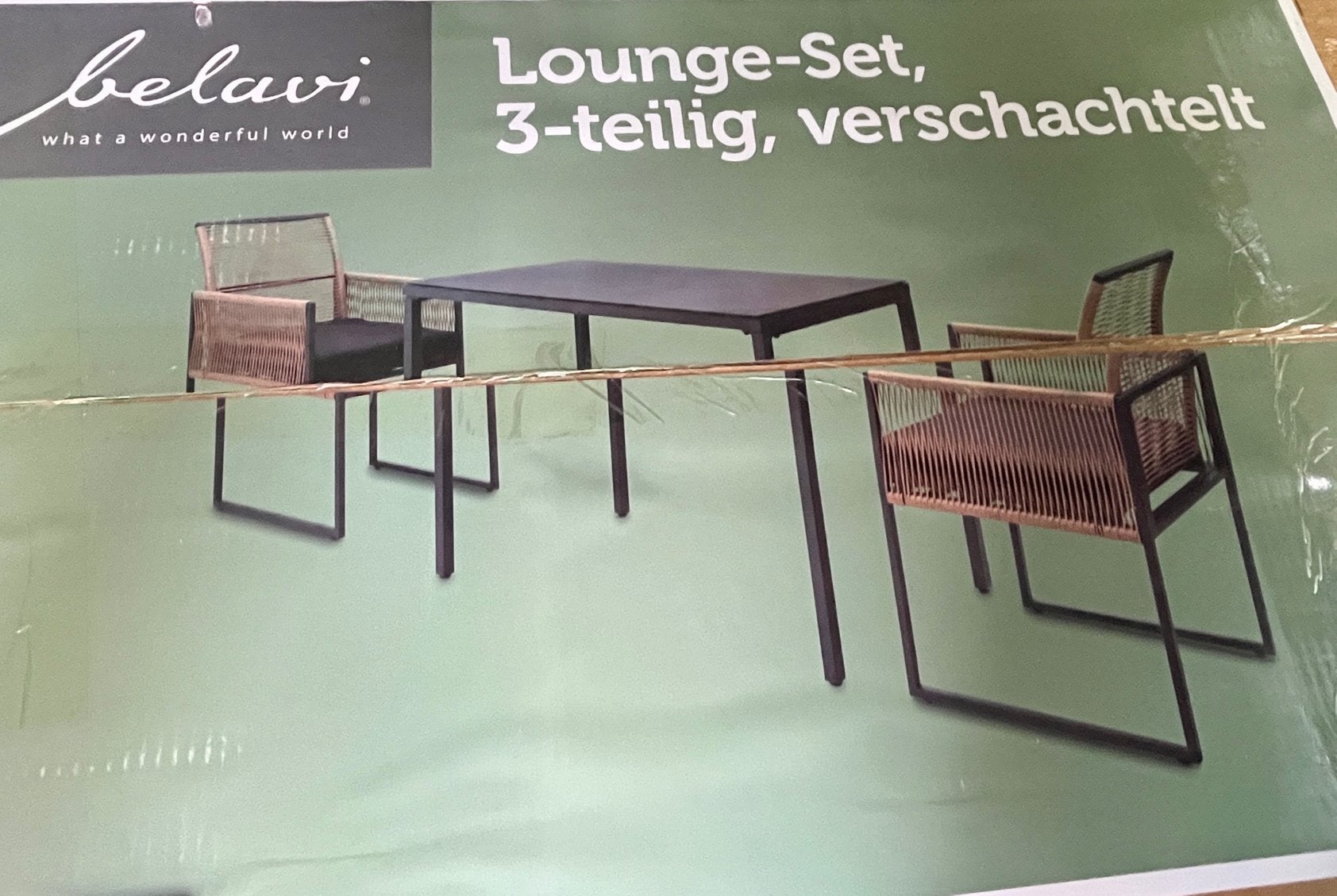 3-delige lounge set voor op balkon, Tuin en Terras, Overige materialen, Nieuw, Loungeset, Eettafel