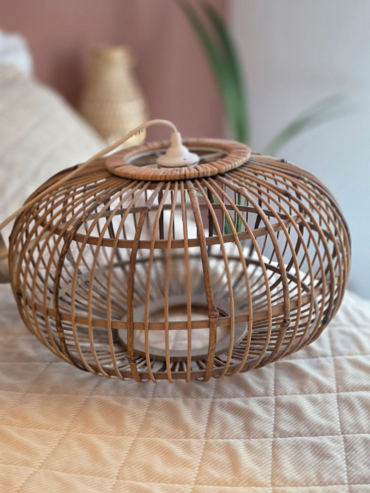 3x rotan/rieten hanglamp voor 50 euro, Ophalen