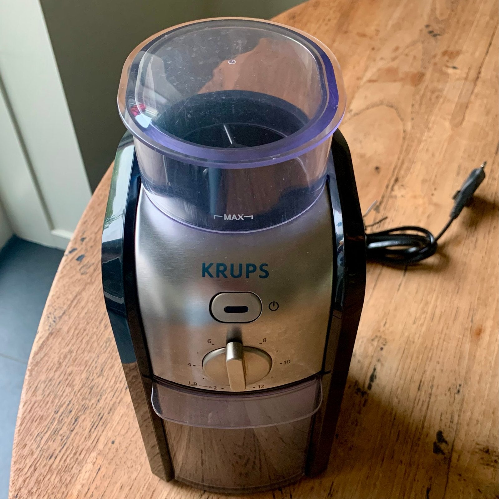 Krups bonenmaler GVX242 - Zwart met alufront, Ophalen, Gebruikt, Overige modellen, Koffiebonen