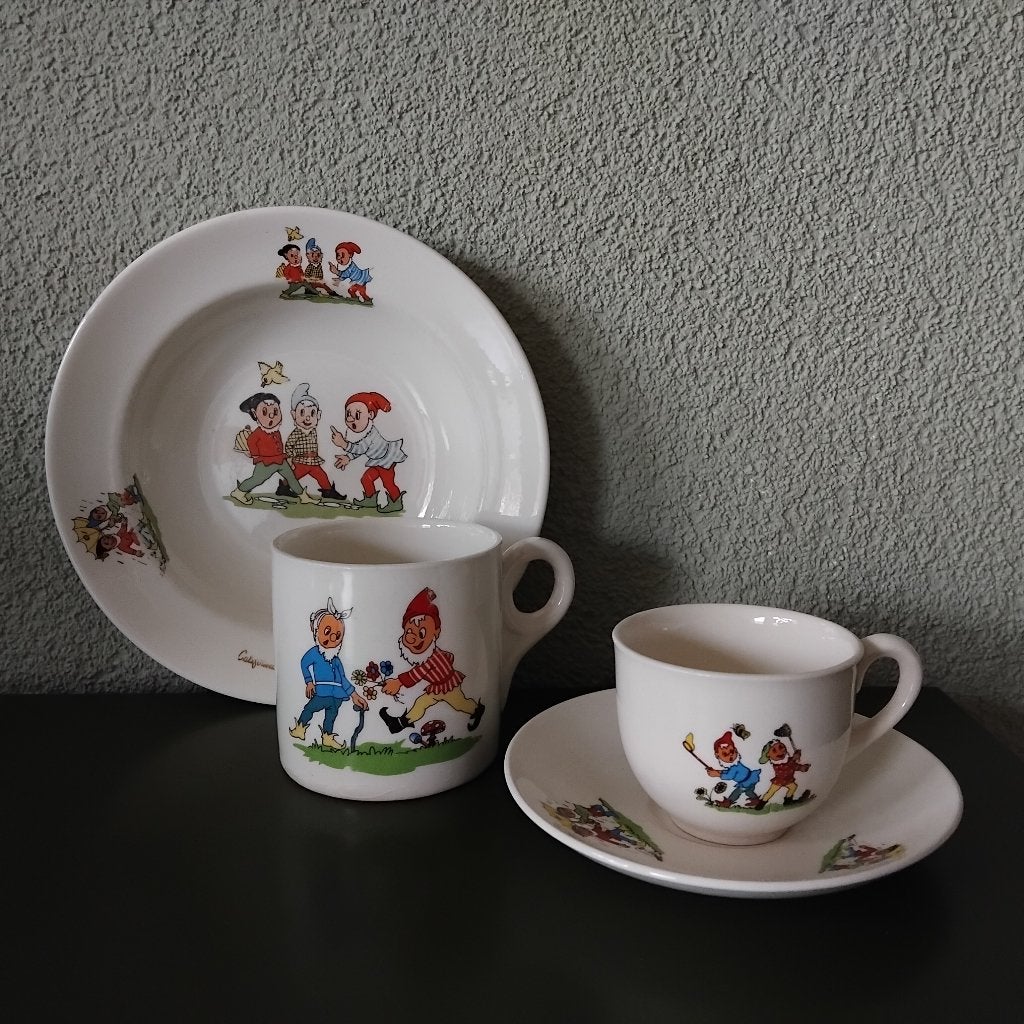jaren '60 kinderservies california, 4 delig. P. Regout, Ophalen of Verzenden