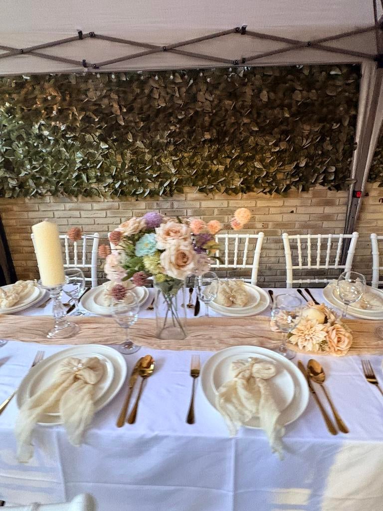 Te huur tafels, stoelen, seevies en pastelkleuren decoratie, Hobby en Vrije tijd, Feestartikelen | Verhuur, Ophalen, Zo goed als nieuw