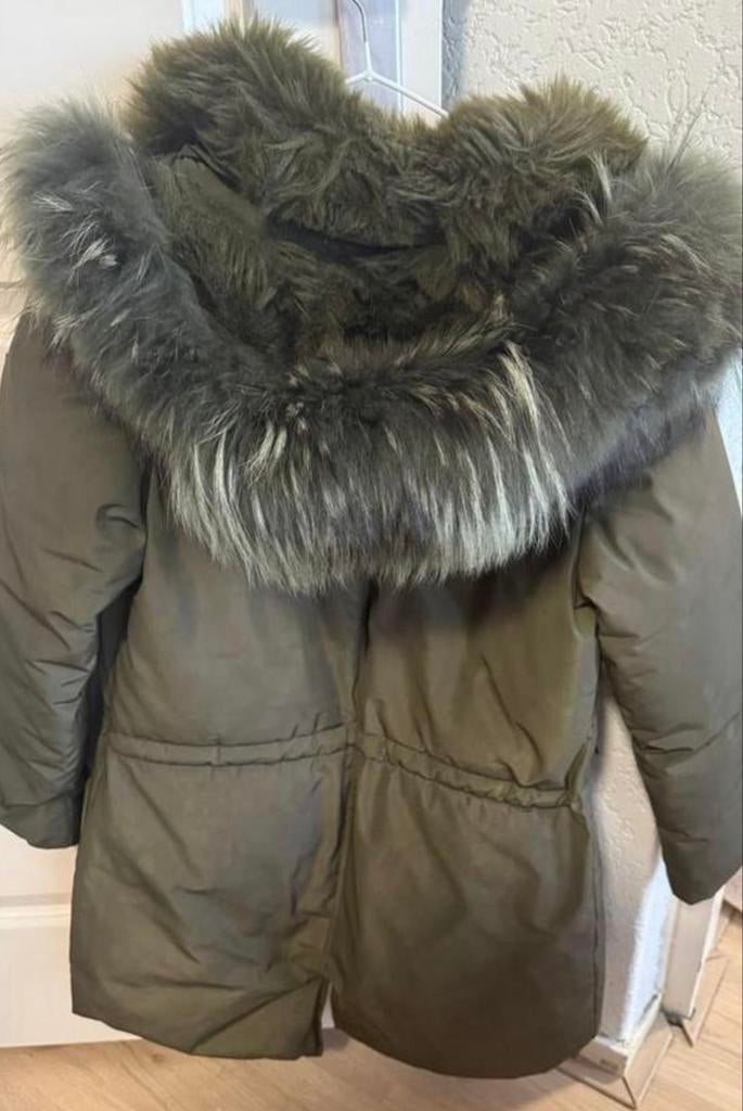 Jacky Luxury winterjas met bontkraag, Ophalen of Verzenden, Gedragen, Maat 38/40 (M), Groen
