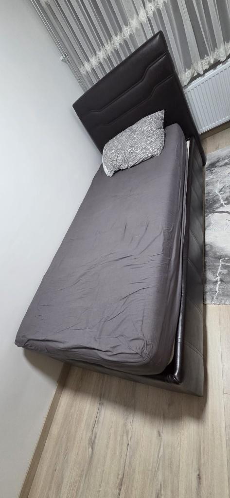 Mooie eenpersoons bed/boxspring met opbergruimte, Ophalen, 90 cm, Eenpersoons, Zwart