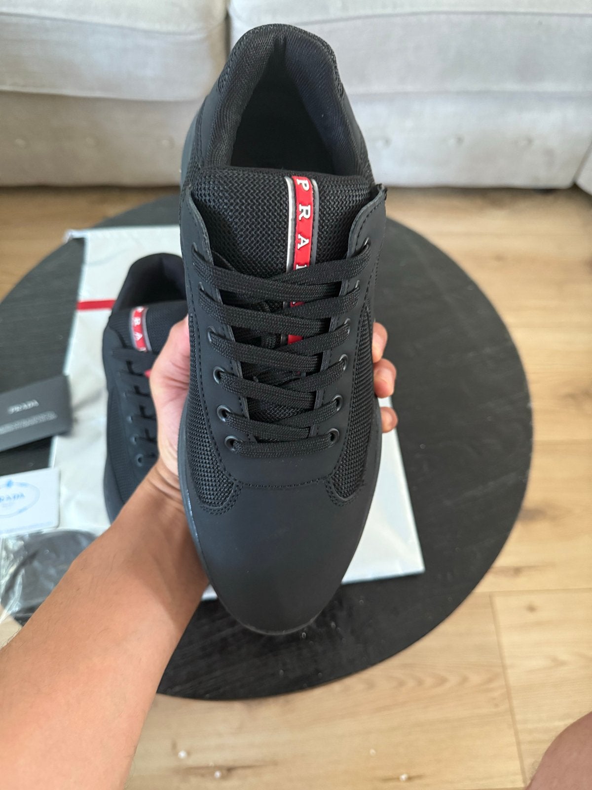 Prada America's Cup Sneakers - Mat Zwart - Maat 43, Kleding | Heren, Schoenen, Zwart, Ophalen of Verzenden, Sneakers of Gympen