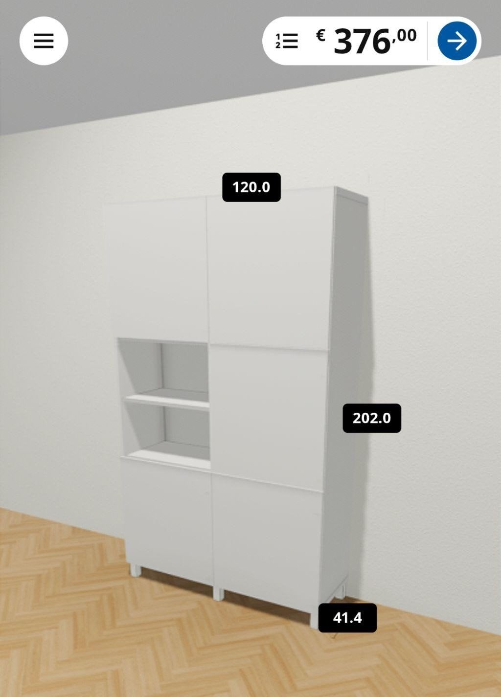 IKEA BESTÅ Opberger wit, Lappviken deuren + poten, Ophalen, 100 tot 150 cm, 200 cm of meer, Modern