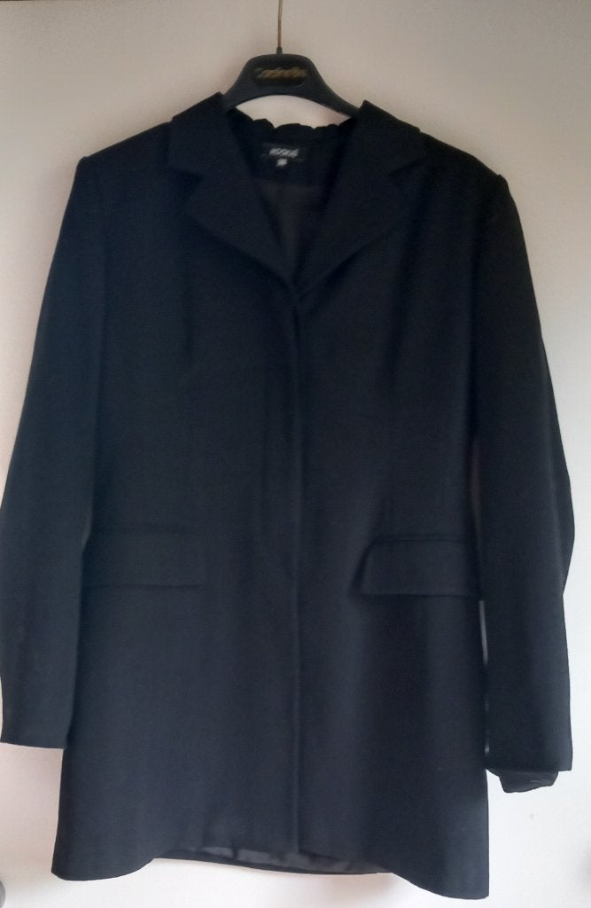 Kookai zwarte, getailleerde lange blazer–wolmix-38-ZGAN, Maat 38/40 (M), Verzenden, Zwart, Kookai