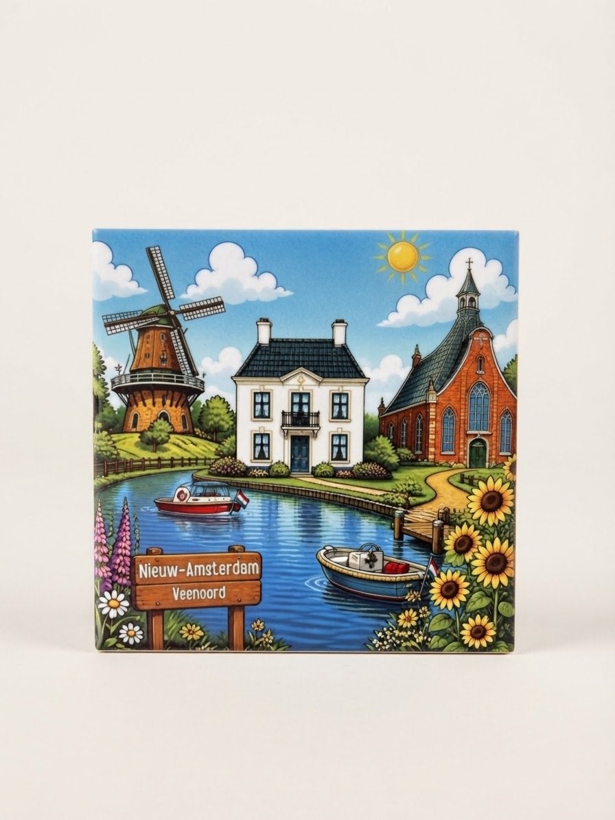 Tegeltje Nieuw-Amsterdam Veenord - Hollands tafereel, Ophalen