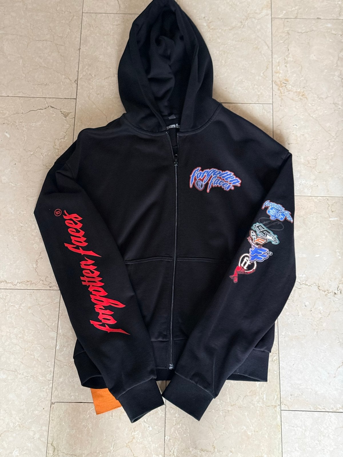 Forgotten Faces Zipper Hoodie Zwart 460gsm, Ophalen of Verzenden, Zo goed als nieuw