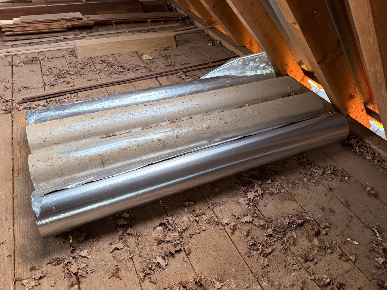 Aluminium/plastic folie rollen - 150 cm  ruim 100 m totaal, Ophalen, Gebruikt, 15 m² of meer