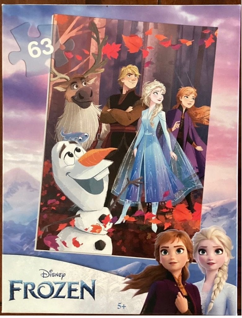Disney puzzel Frozen 63 stukjes, Ophalen of Verzenden, Minder dan 500 stukjes, Zo goed als nieuw