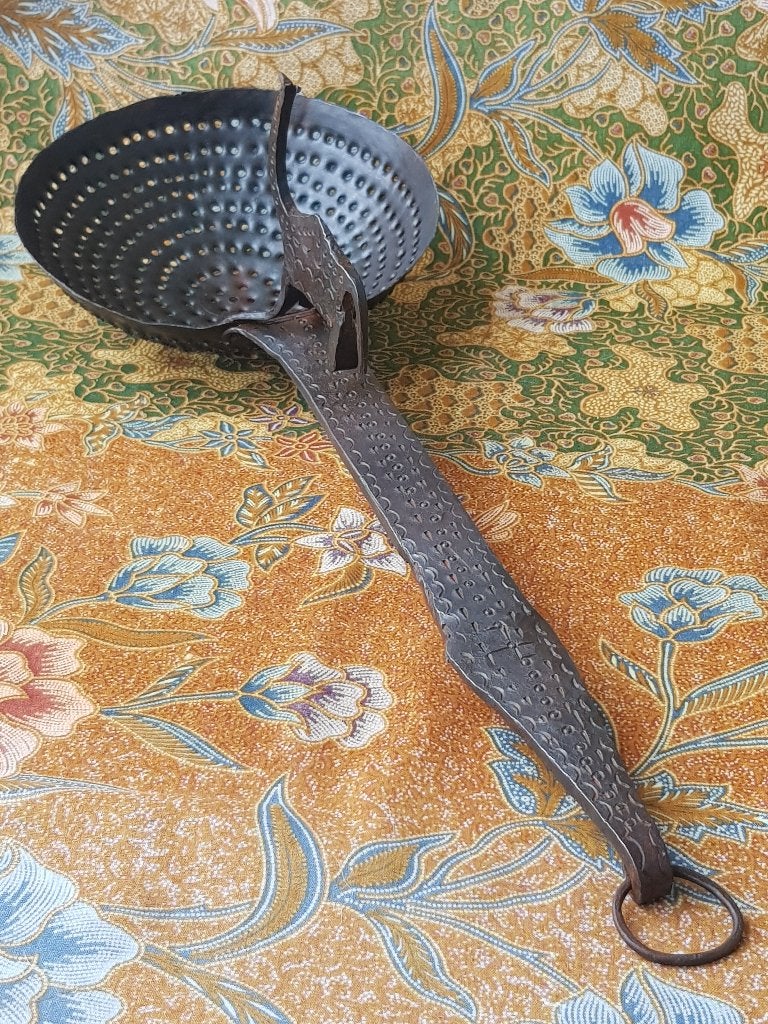 Mooie antieke bronzen schuimspaan uit India 48 cm., Antiek en Kunst, Antiek | Koper en Brons, Ophalen of Verzenden, Brons
