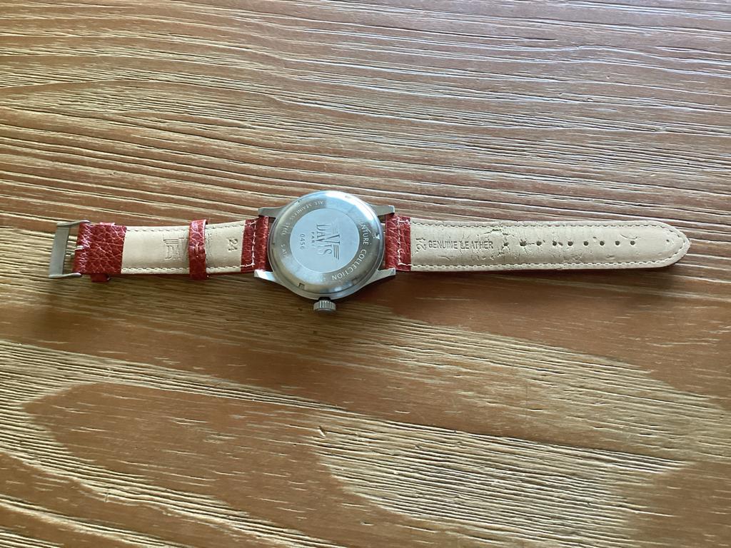 Davis Paris horloge nr 0456, Overige merken, Leer, Staal, Polshorloge