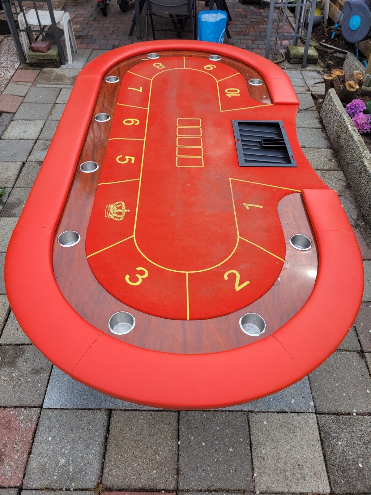 Luxe pokertafel met houten poten! Een unieke stevige tafel!, Een of twee spelers, Ophalen of Verzenden, Gebruikt