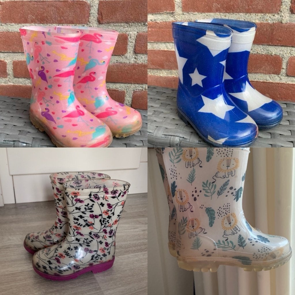 regenlaarzen maat 22/23/24/26--5 euro per paar, Ophalen of Verzenden, Gebruikt, Jongen of Meisje, Laarzen