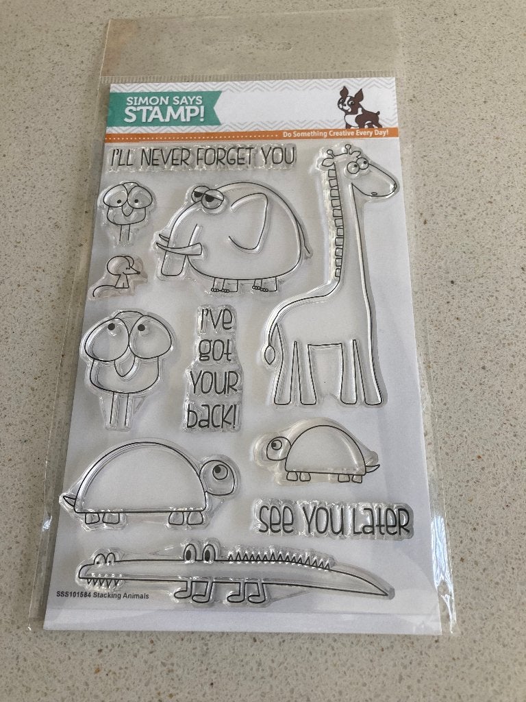 Simon says stamp Stacking animals (nieuw), Hobby en Vrije tijd, Stempelen, Ophalen of Verzenden, Nieuw, Clearstamp