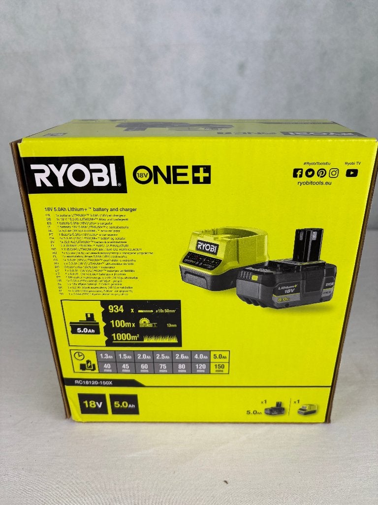 RYOBI ONE+ RC18120-150X 18V 5,0Ah Accu + Lader, Nieuw, Ophalen of Verzenden, Techtronic Industries GmbH, Max-Eyth-Straße 10 71364 Winnenden