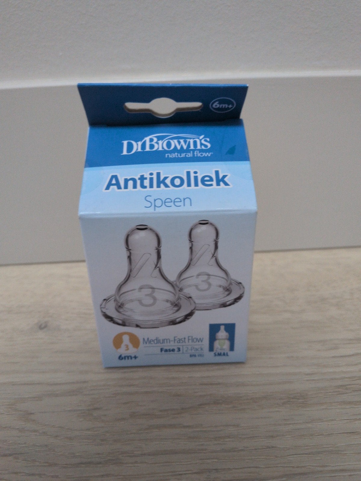 Dr. Brown's antikoliek speen maat 3, nieuw in verpakking, Kinderen en Baby's, Babyvoeding en Toebehoren, Ophalen, Nieuw, Speen
