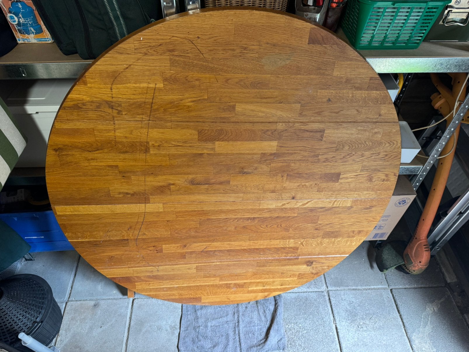 Ronde eettafel Ø120cm, Ophalen, Gebruikt, Vier personen, 100 tot 150 cm