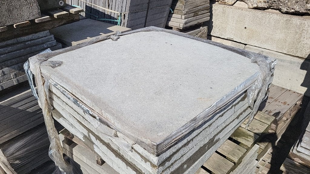 6 stuks gebruikte oud hollandse tegel 100x100x5cm grijs, Tuin en Terras, Ophalen, Gebruikt, 5 tot 10 m², Beton