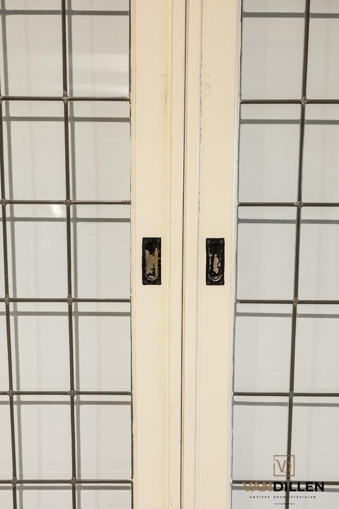 Set oude ensuite schuifdeuren glas in lood smal formaat, Binnendeur, Ophalen of Verzenden, Zo goed als nieuw, Schuifdeur