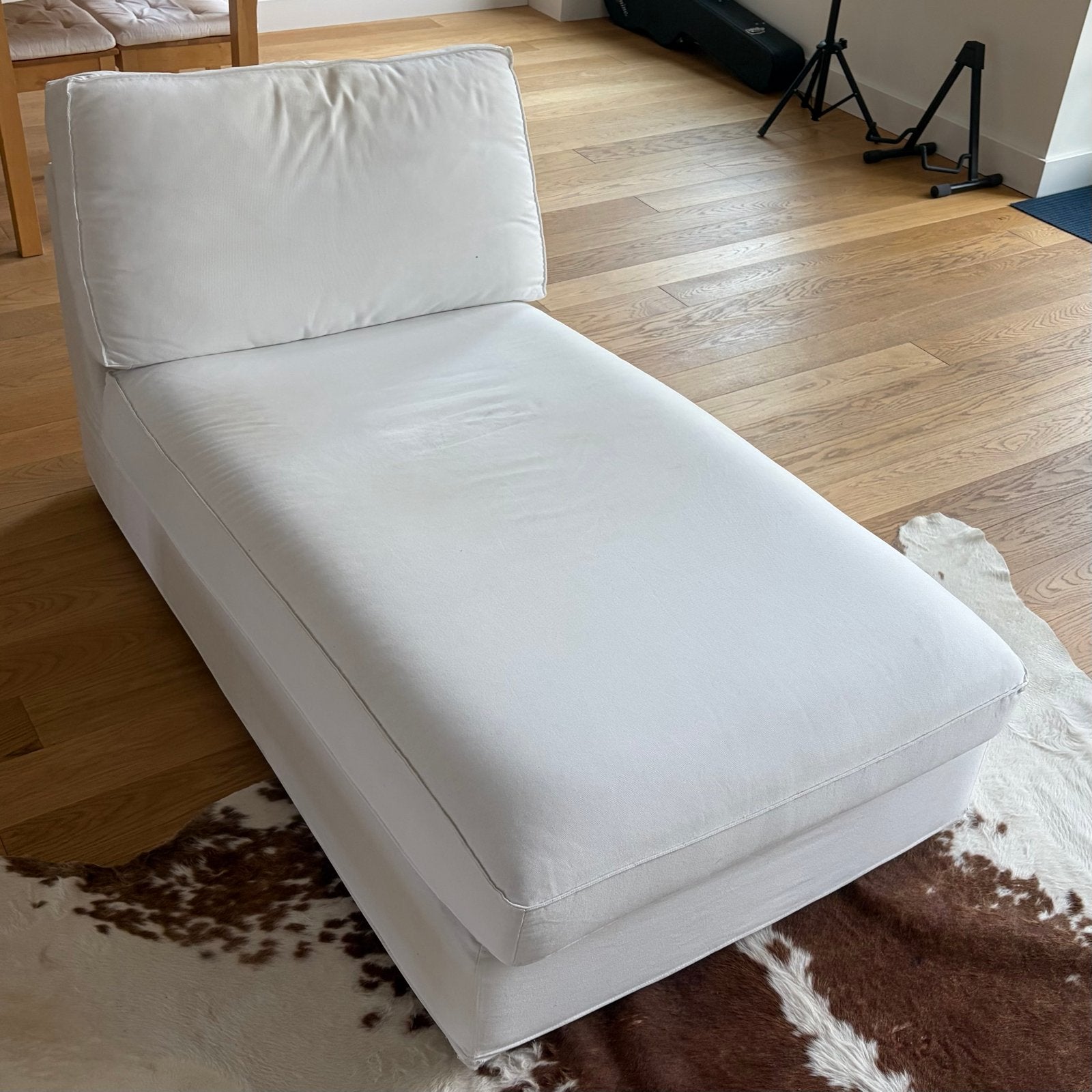 IKEA KIVIK Chaise Longue – White Removable Cover, Huis en Inrichting, Gebruikt, Eenpersoons, Ophalen of Verzenden, Minder dan 150 cm