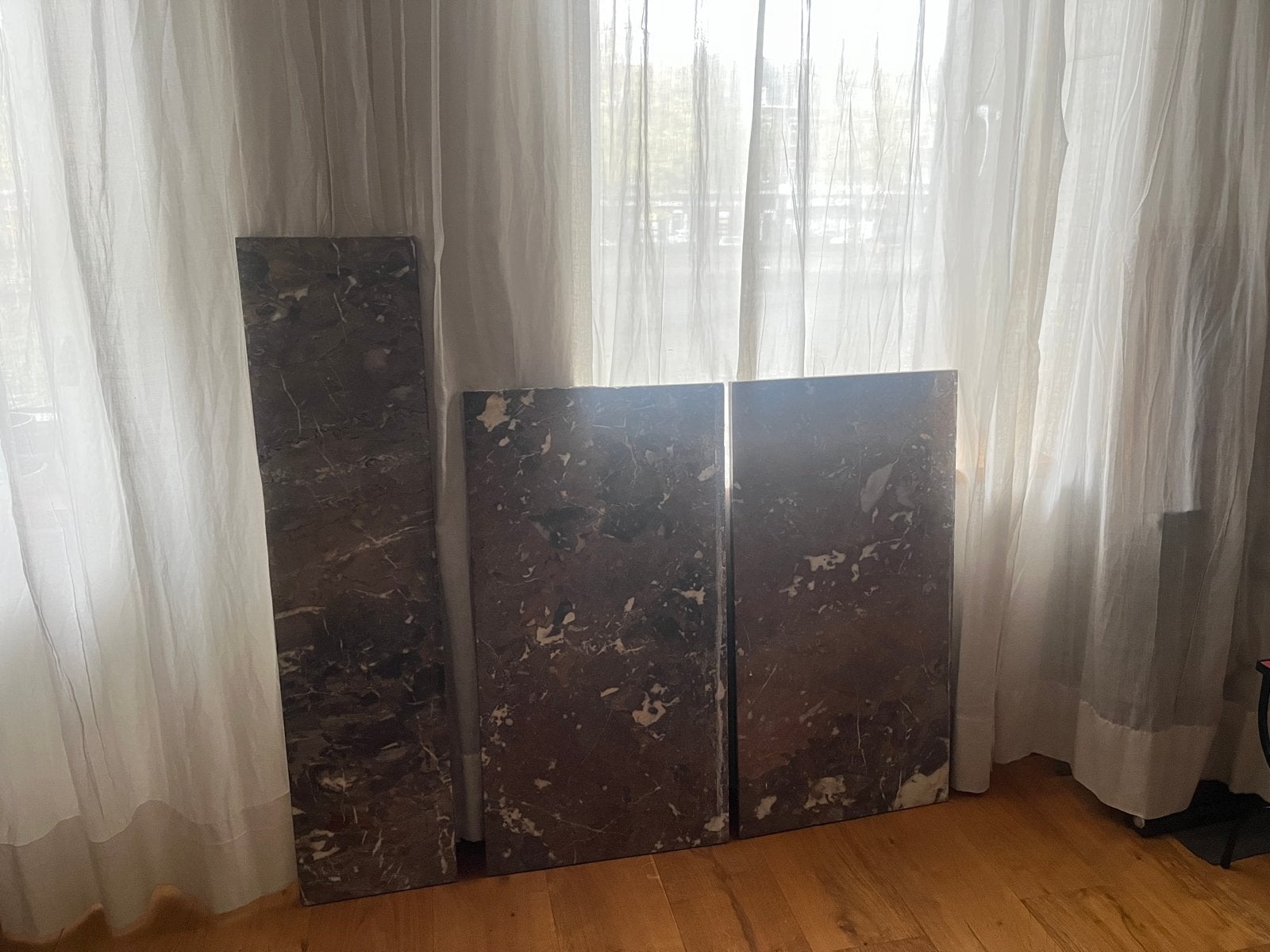Mooie marmeren platen - van een jaren '30 schouw, Ophalen, 60 cm of meer, Gebruikt, 40 tot 60 cm