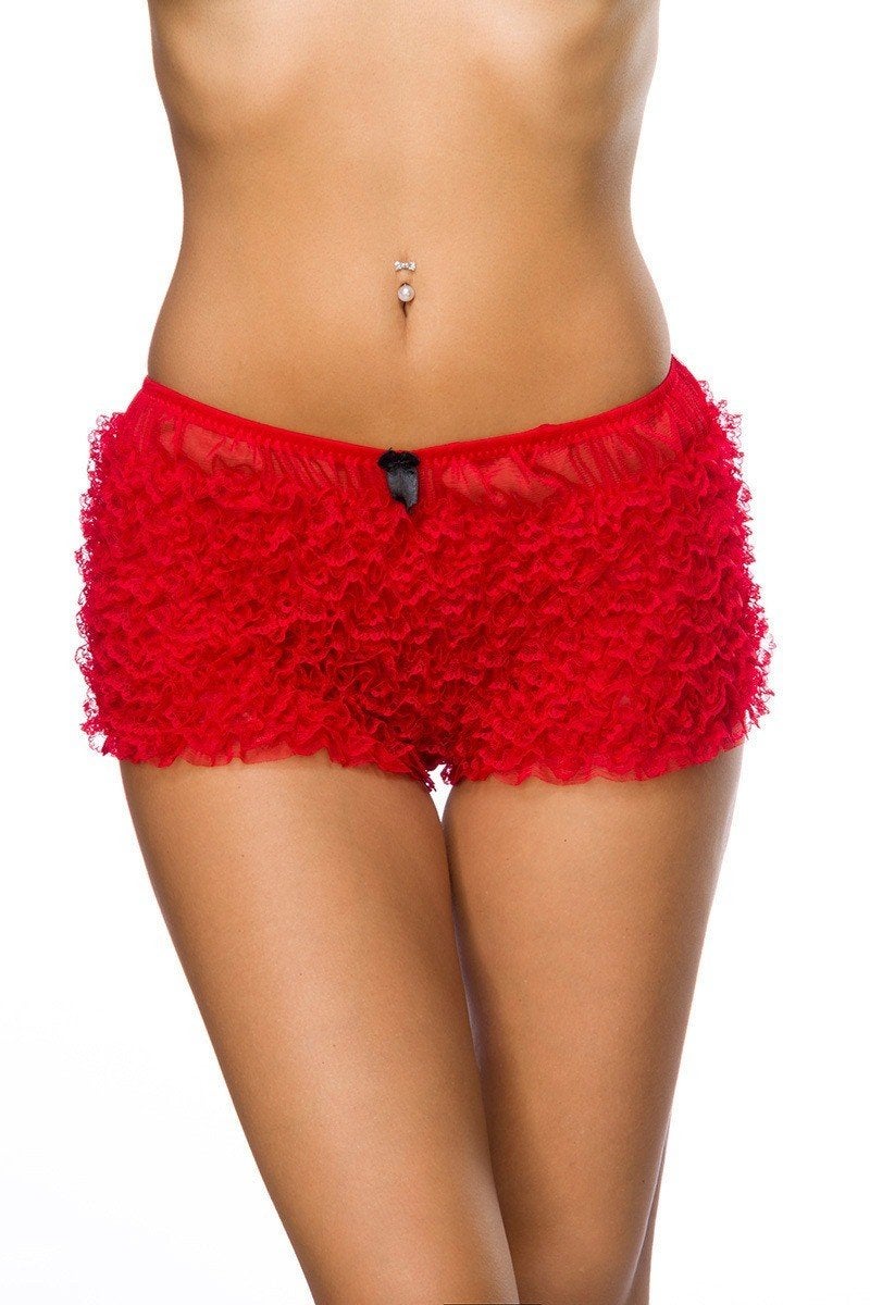 Rood Kanten Can Can Broekje - One Size - Nieuw, Ophalen of Verzenden, Rood, Broekje of Short
