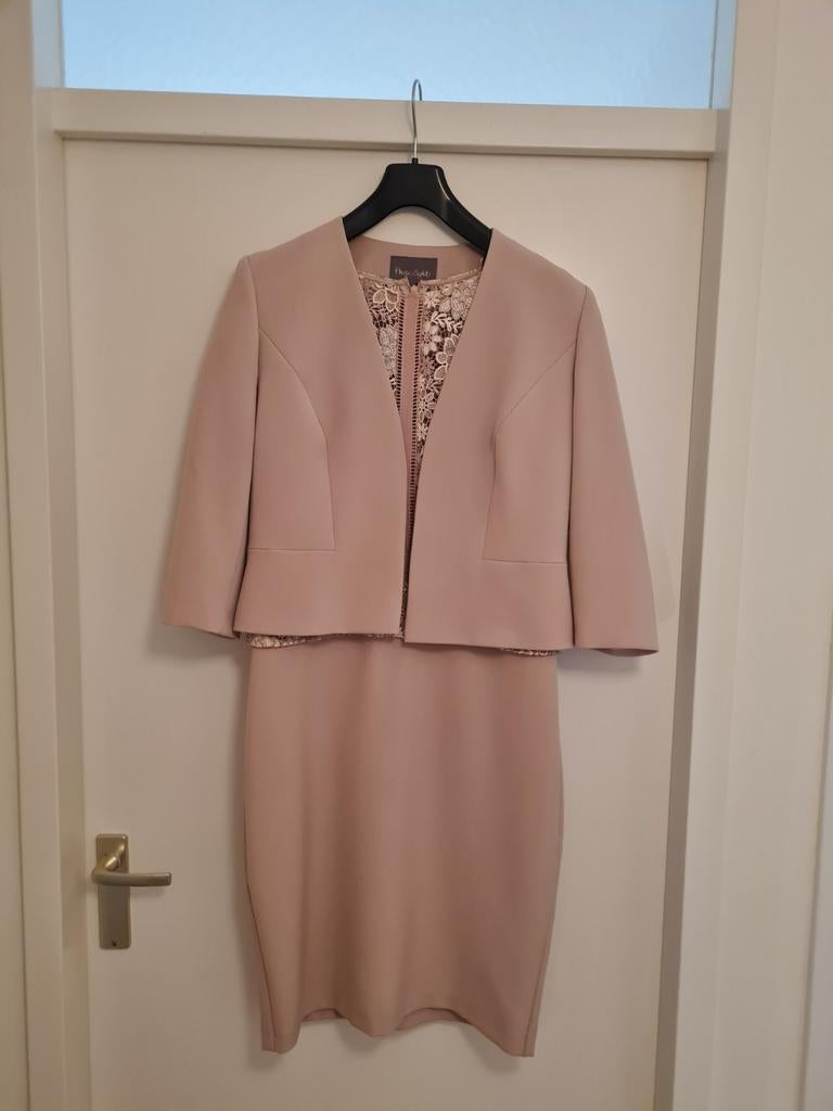 Phase Eight midi jurk met kanten top en blazer, Kleding | Dames, Jurken, Zo goed als nieuw, Phase Eight, Knielengte, Roze