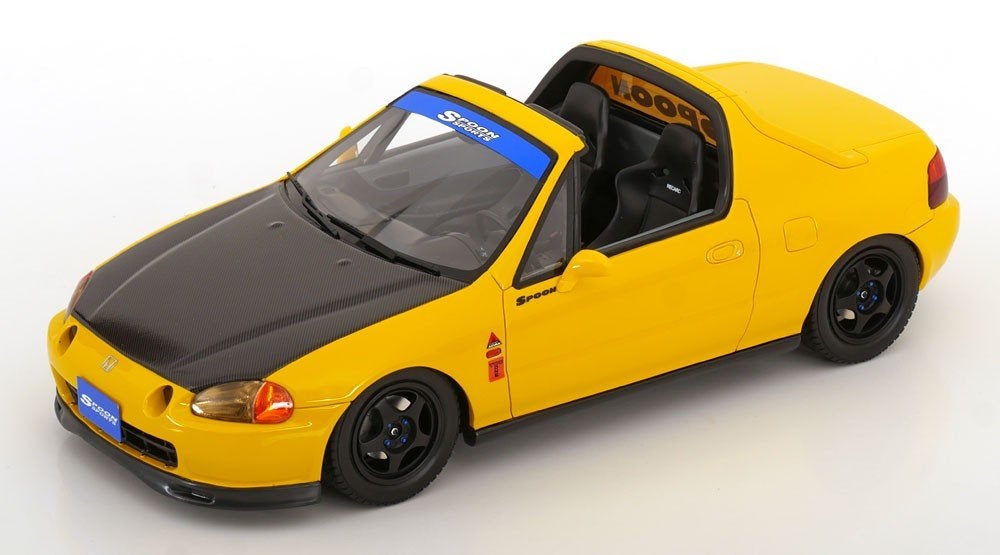OttoMobile 1:18 Honda Civic del Sol Spoon 1996 geel nieuw, Ophalen of Verzenden, Nieuw, Auto, OttOMobile