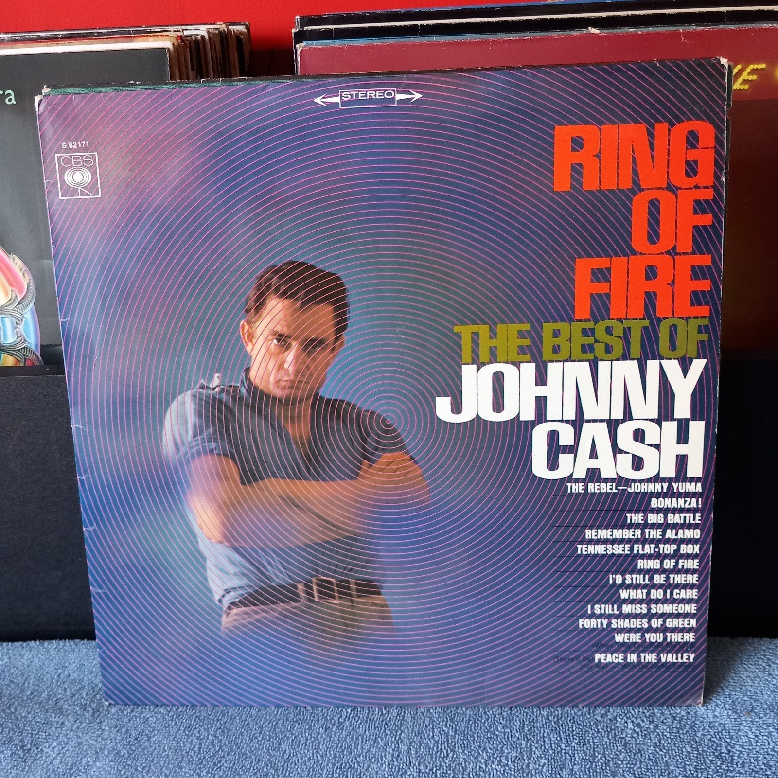 Lp Johnny Cash ring of fire the best of, Ophalen of Verzenden, Gebruikt, 12 inch