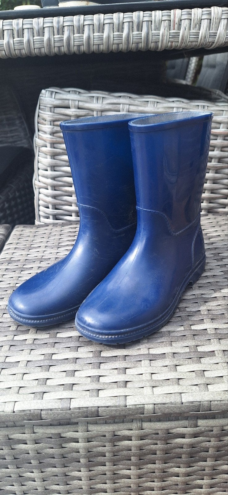 Blauwe kinder regenlaarzen kaplaarzen - Maat 34, Ophalen of Verzenden, Gebruikt, Onbekend, Jongen of Meisje