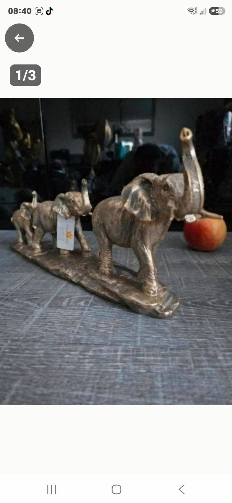 Prachtig decoratief beeldje van een olifantenfamilie, Ophalen of Verzenden, Nieuw, Dier