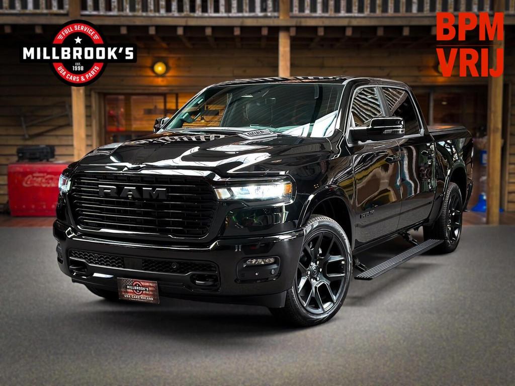 Dodge Ram 1500 3.0 Hurricane Premium Laramie Night, BPM VRIJ, Auto's, Dodge, Automaat, Zwart, Leder, Bedrijf