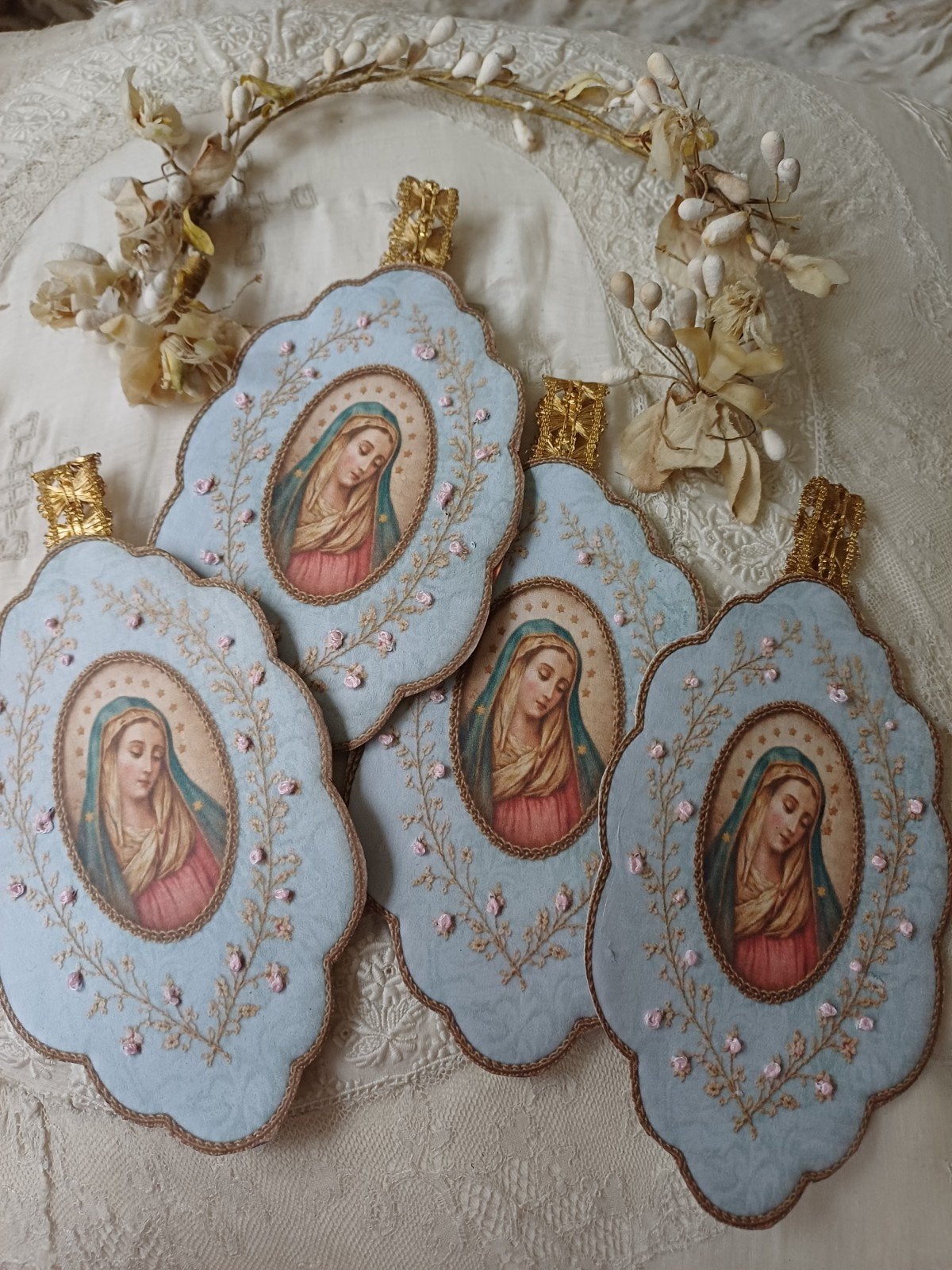 Prachtige brocante kerst hangers, Antiek en Kunst, Verzenden