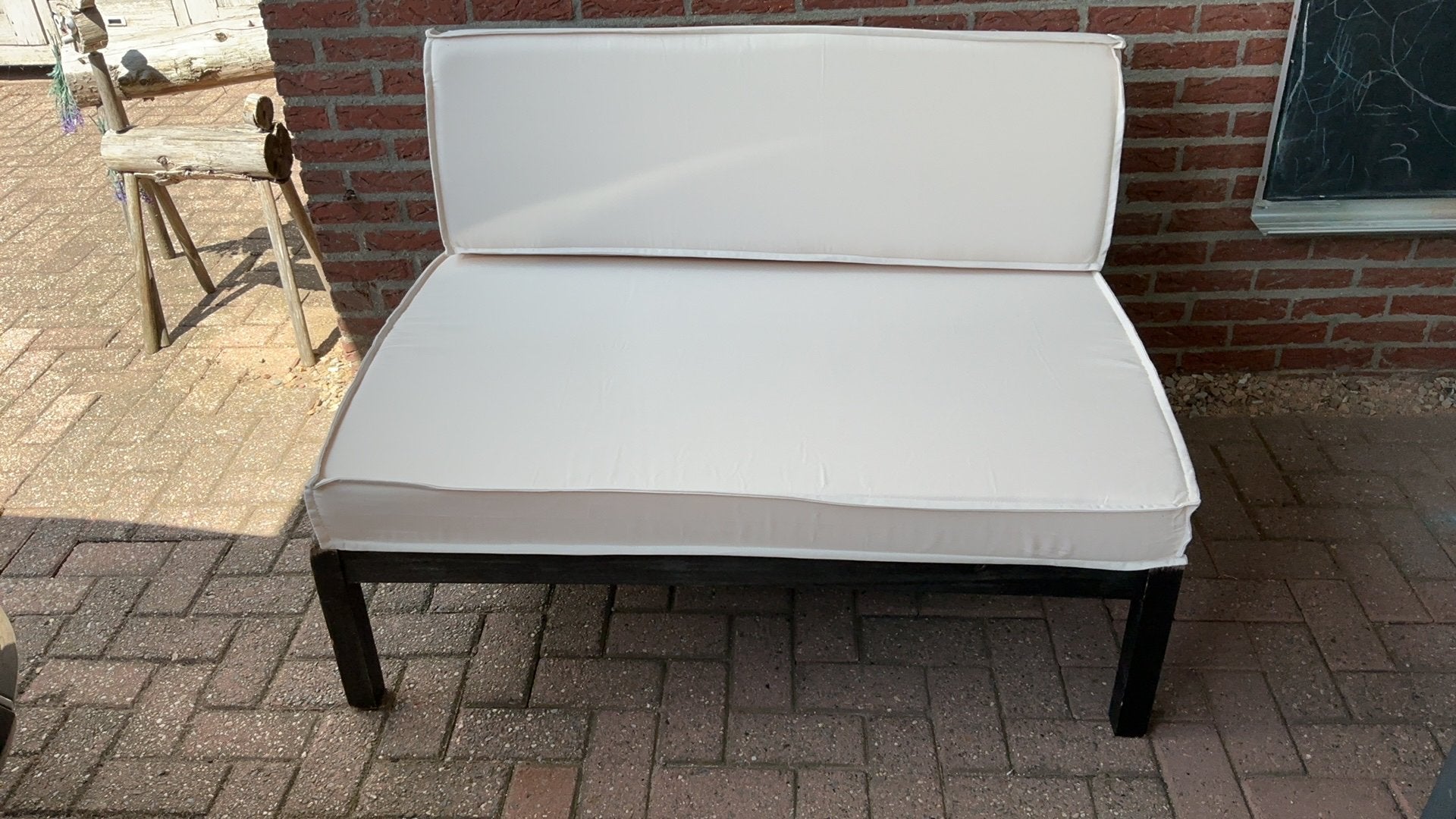 Tuin/ loungebank, Ophalen, Zo goed als nieuw, Hout
