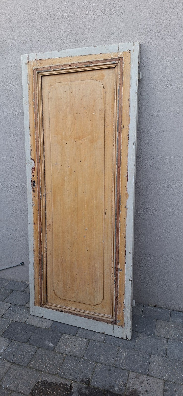 Oude houten binnendeur of kastdeur met mooi paneel, Doe-het-zelf en Verbouw, Gebruikt, Minder dan 80 cm, Binnendeur, Minder dan 200 cm