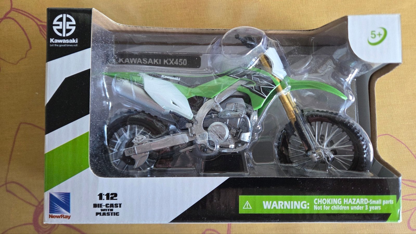 Kawasaki KX450 Die-Cast Modelmotor 1:12 - Nieuw in doos, Ophalen of Verzenden, Nieuw, Auto