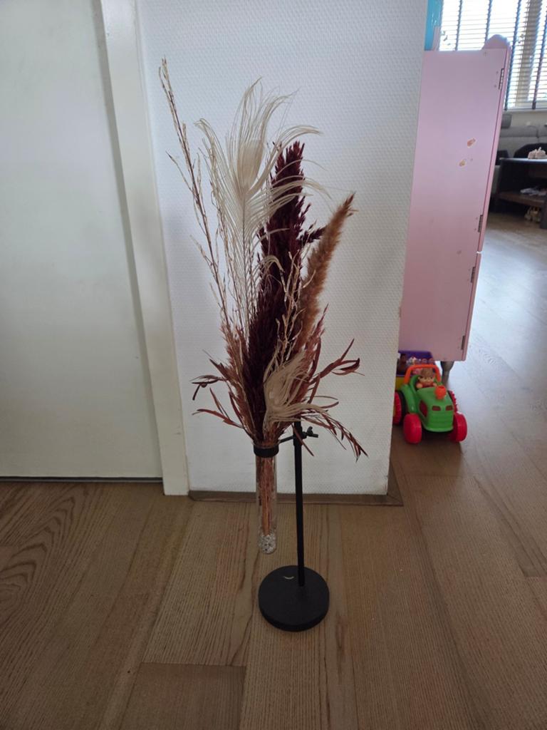 Gratis decoratie: Droogbloemen in vaasje, Ophalen