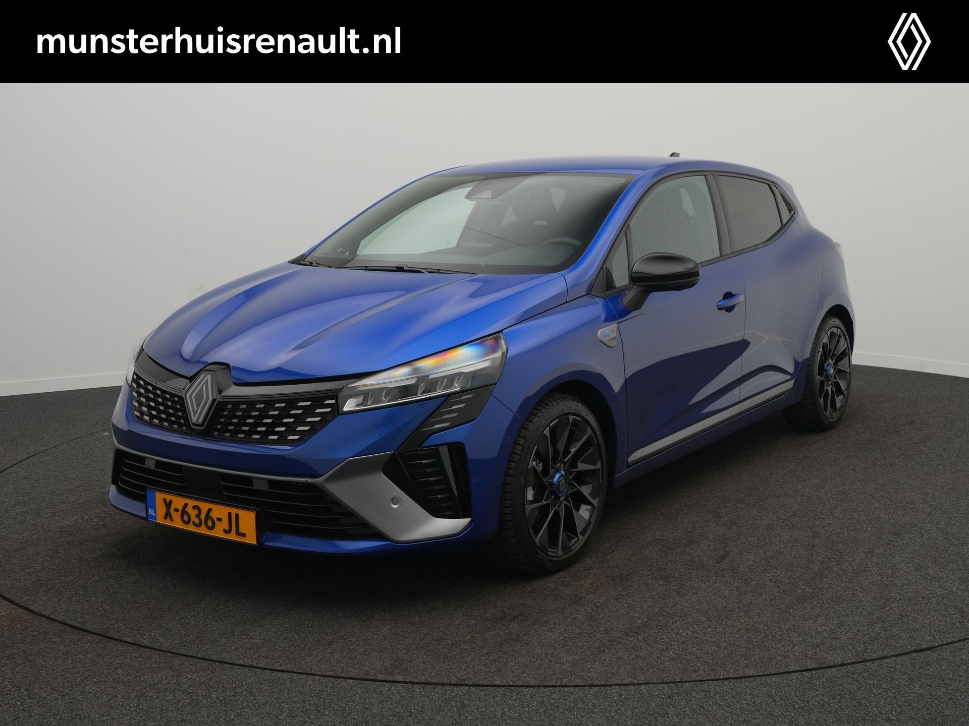 Renault Clio 1.6 E-Tech Full Hybrid 145 esprit Alpine - Bose, 12 maanden, Gebruikt, Blauw, Leder en Stof