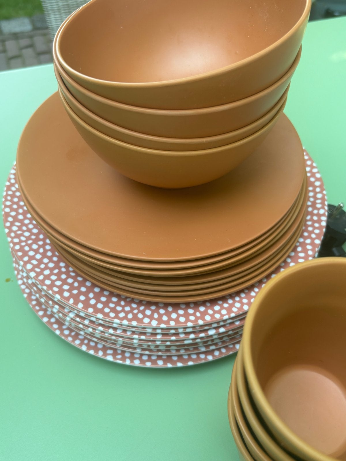 Camping: Melamine servies HEMA & Silvercrest waterkoker, Caravans en Kamperen, Kampeeraccessoires, Gebruikt, Ophalen