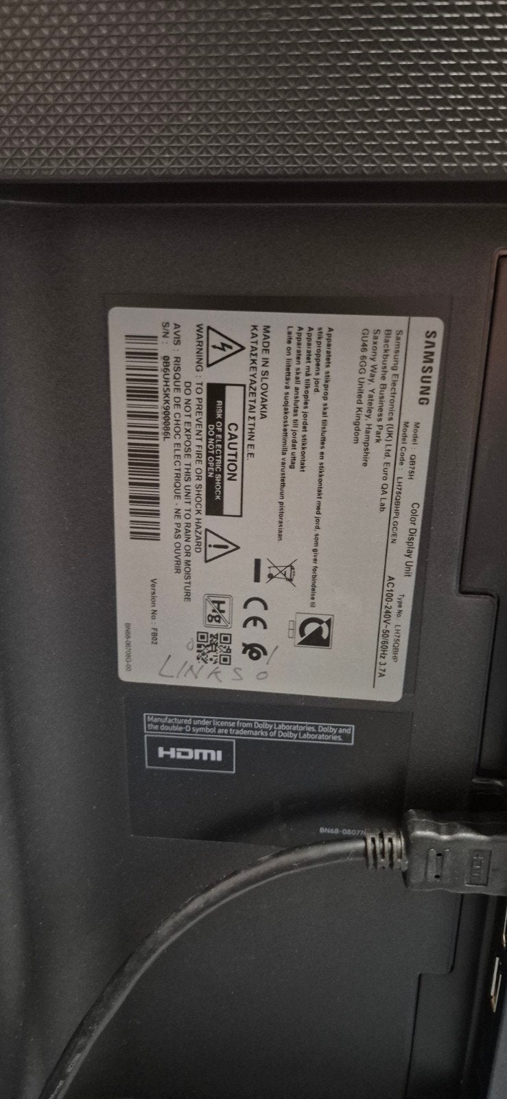 Philips 75 inch 4K scherm QB75H - met lichte strepen, Ophalen, Gebruikt, Philips, LED
