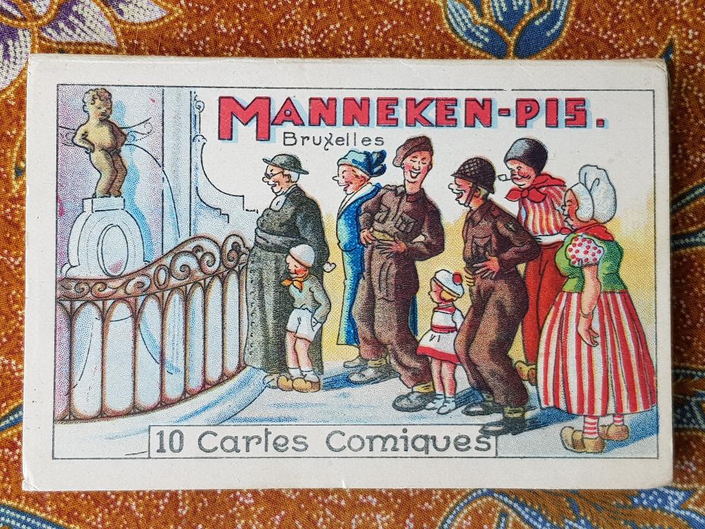Tien mooie oude Manneke Pis kaarten als complete serie 1945., Ophalen of Verzenden