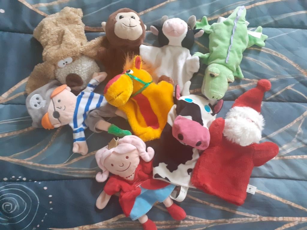 Handpoppen poppenkastpoppen ( 3 ), Ophalen of Verzenden, Zo goed als nieuw, Pop