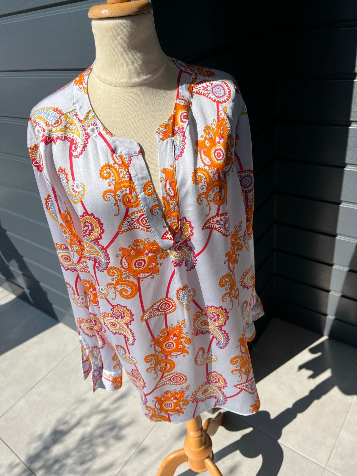 Herzen’s Angelegenheit Zijden Blouse - Maat 42, Kleding | Dames, Ophalen of Verzenden, Zo goed als nieuw, Maat 42/44 (L), Oranje