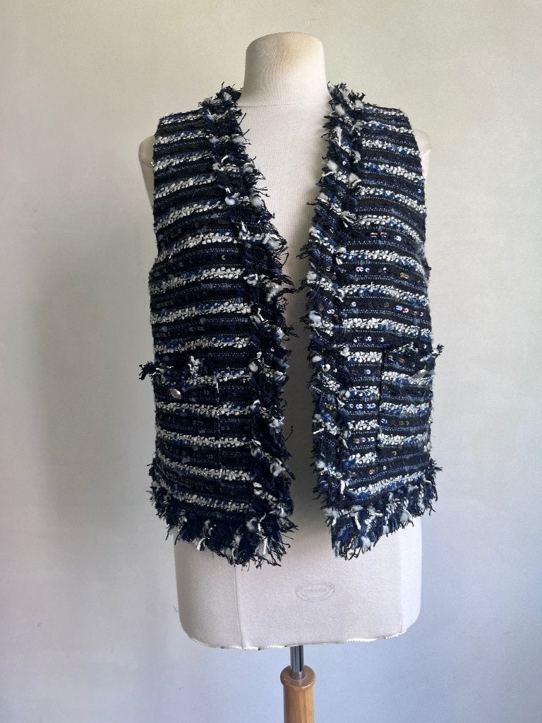 nukus gilet maat m blauw zwart, Maat 38/40 (M), Zo goed als nieuw, Nukus, Verzenden